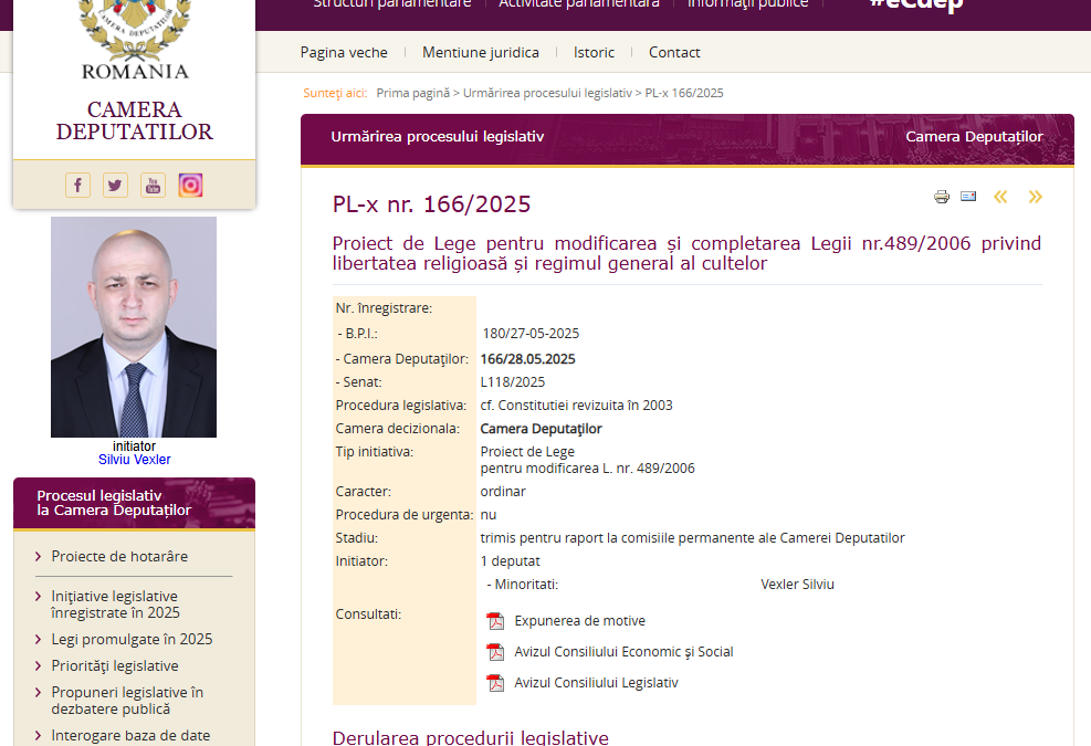 PL-X 166/2025 vizând completarea legii cultelor aduce pedepse cu închisoarea pentru mărturisitorii ortodocşi
